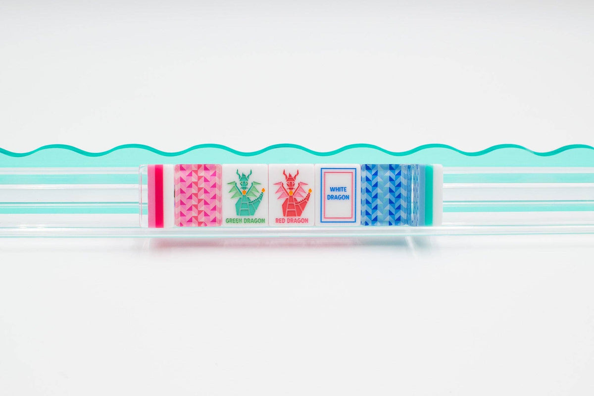 Crystal Prism Blue | Mahjong with Bold Angles and Vibrant Vibes | 1.25" x 0.9" x 0.7"
