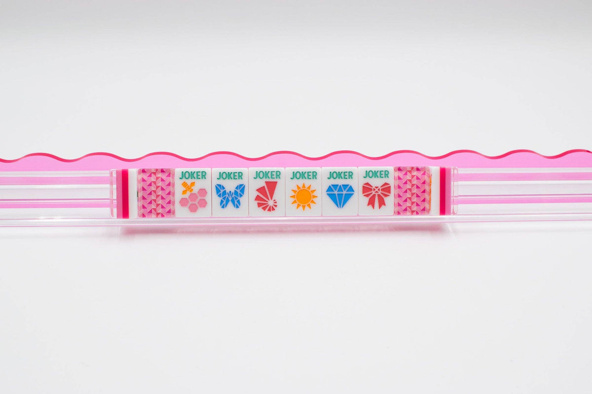 Crystal Prism Pink | Mahjong with Bold Angles and Vibrant Vibes | 1.25" x 0.9" x 0.7"