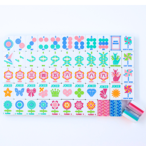 Crystal Prism Pink | Mahjong with Bold Angles and Vibrant Vibes | 1.25" x 0.9" x 0.7"