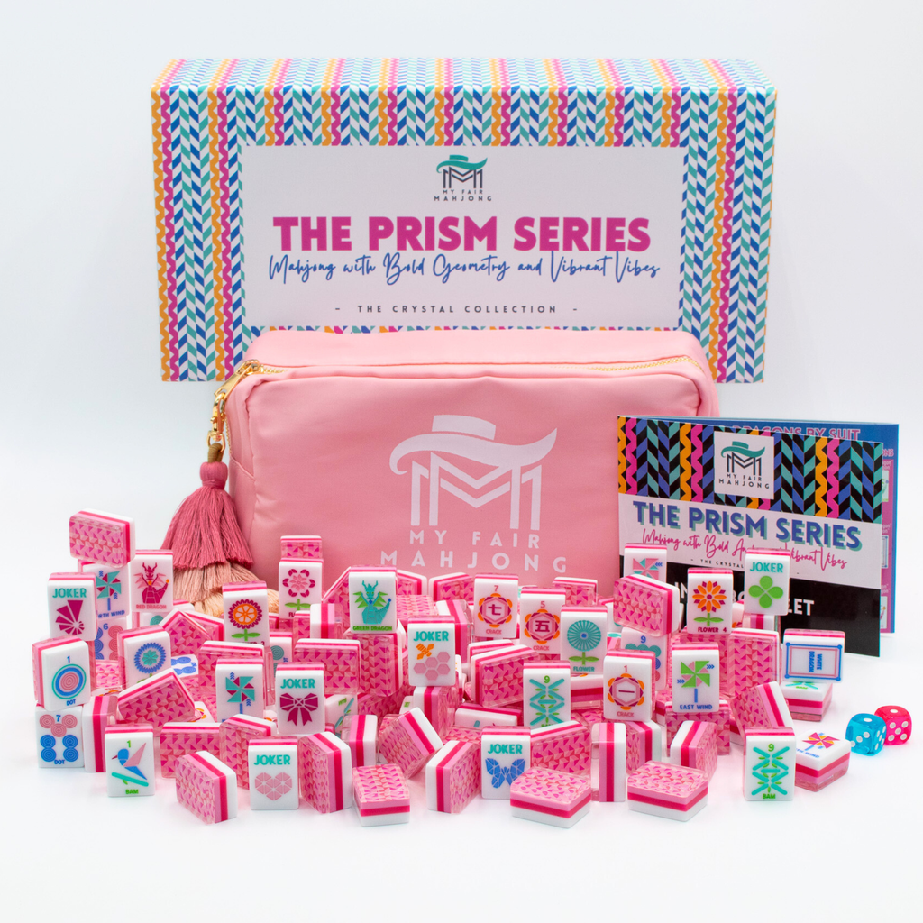 Crystal Prism Pink | Mahjong with Bold Angles and Vibrant Vibes | 1.25" x 0.9" x 0.7"