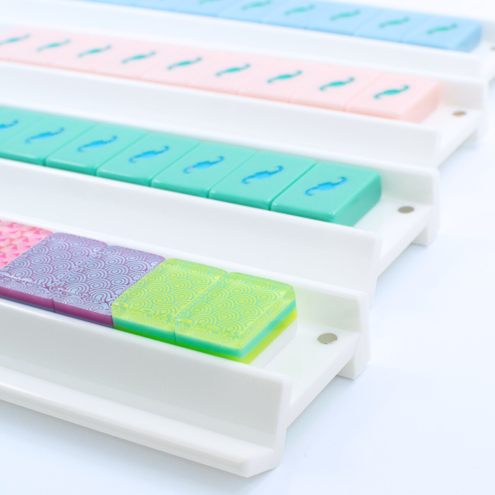 MAHJONG RACKS | Premium Acrylic | 4 Racks + 4 Pushers