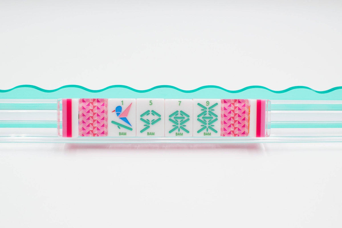 Crystal Prism Pink | Mahjong with Bold Angles and Vibrant Vibes | 1.25" x 0.9" x 0.7"